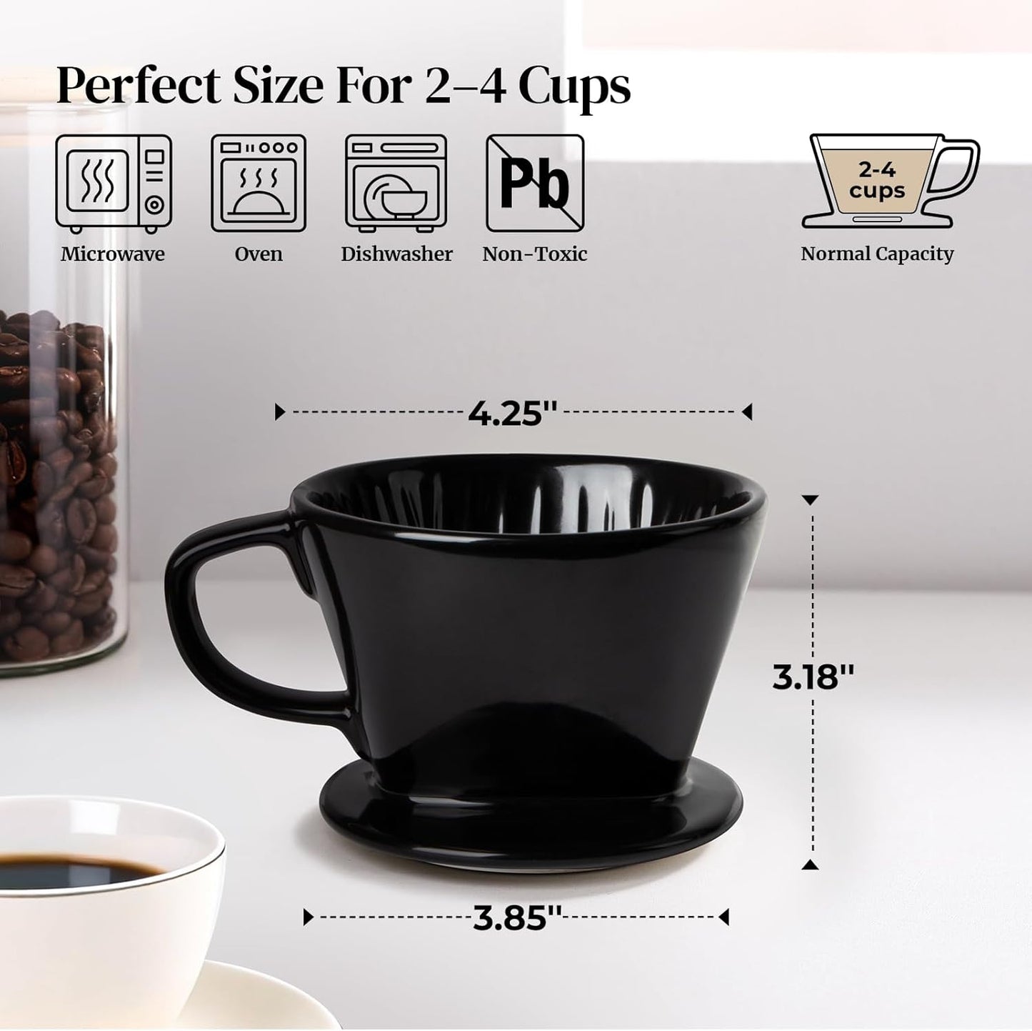 Cafetera vertida DOWAN gotero no eléctrico para café color negro