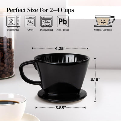 Cafetera vertida DOWAN gotero no eléctrico para café color negro
