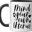 Taza cerámica Pro Choice Mind Your Own Uterus Pro Aborto Negro/Blanco