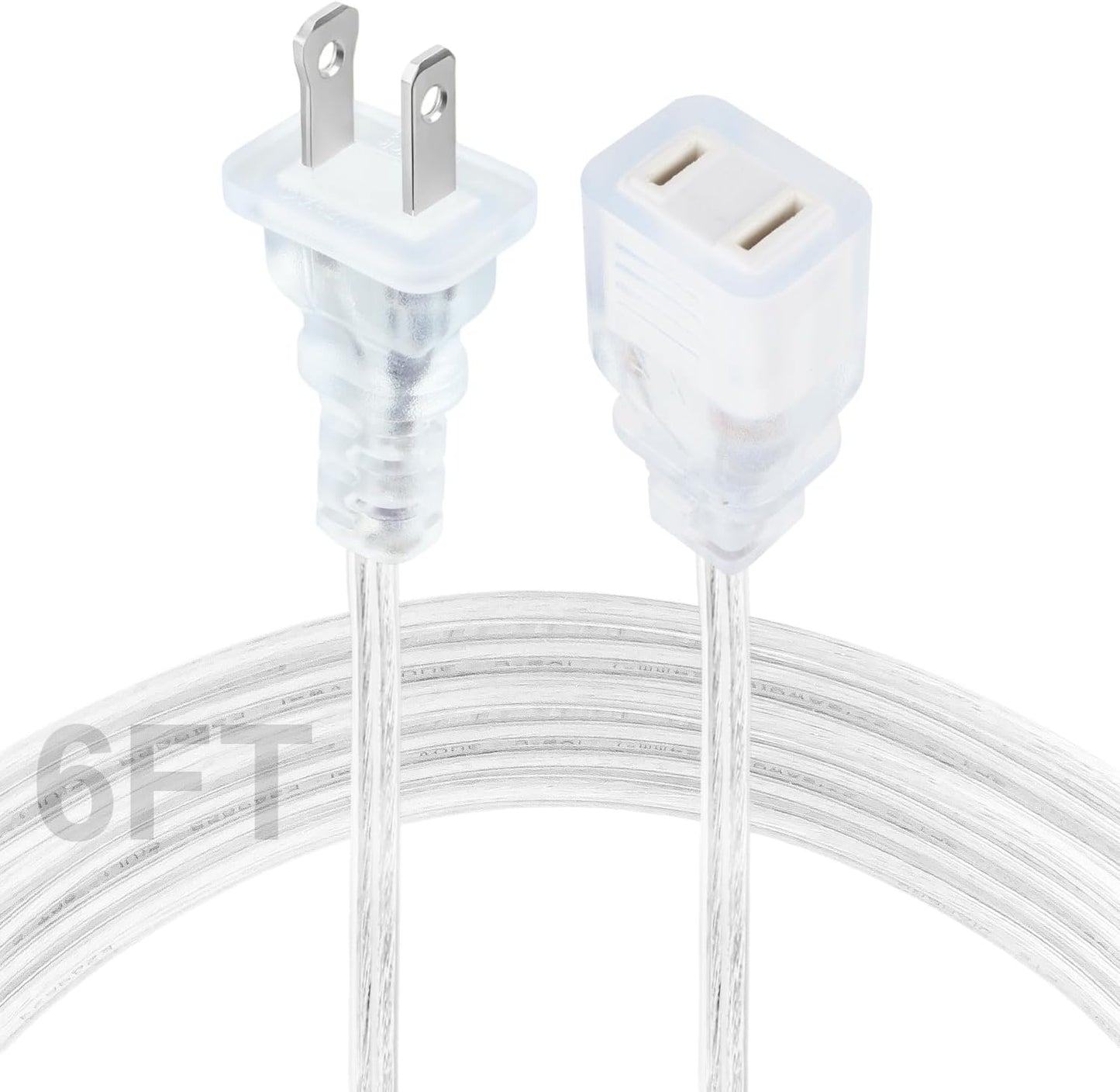 Cable extensión transparente 6ft polarizado UL 18AWG
