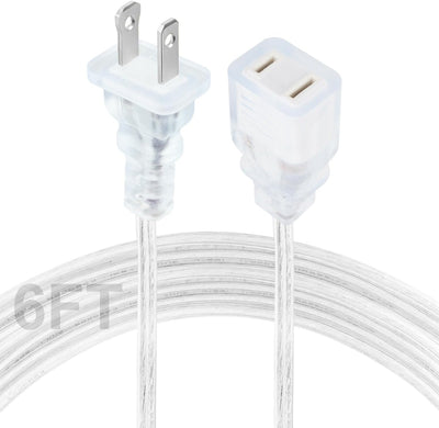 Cable extensión transparente 6ft polarizado UL 18AWG