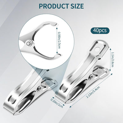 40 Clips Acero Inox para Invernadero Agarre Fuerte