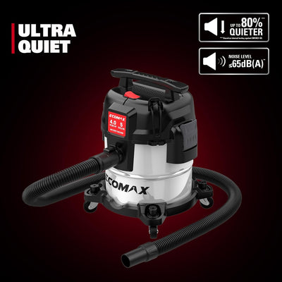 Aspiradora silenciosa 5gal acero inox 4hp motor duradero