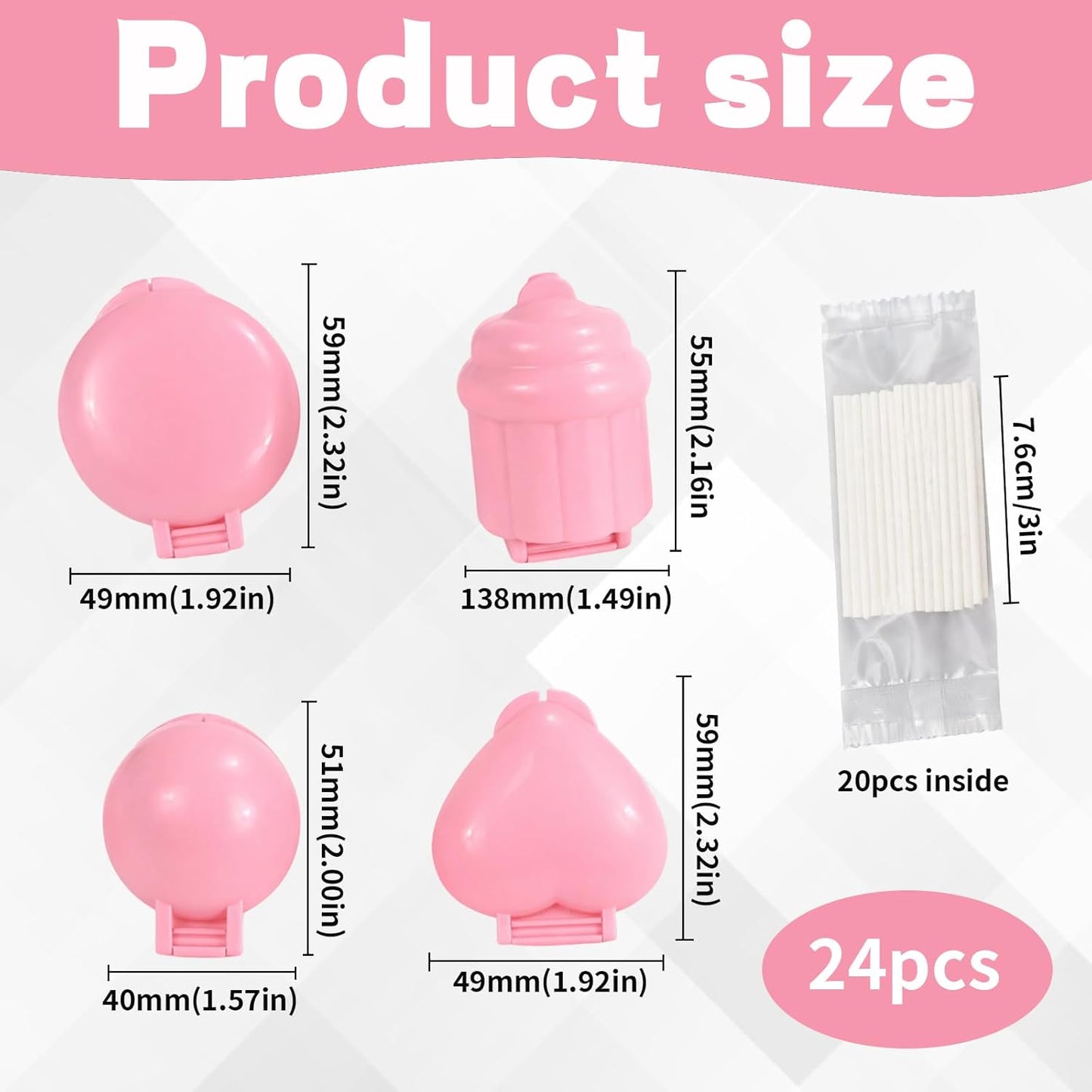 Kit 24 Pzas Moldes Plástico Reutilizables para Tartas