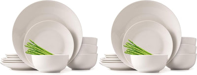 Set 12 Pzas Vajilla Porcelana Fina Blanco Suave