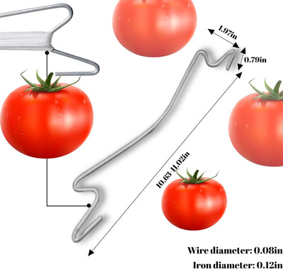 20 Ganchos J para Tomates con Cuerda Soporte