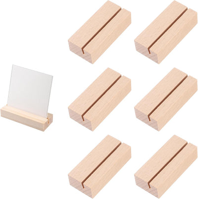 6 Soportes Madera para Números Mesa 2.17pulg Tarjetas Imagen