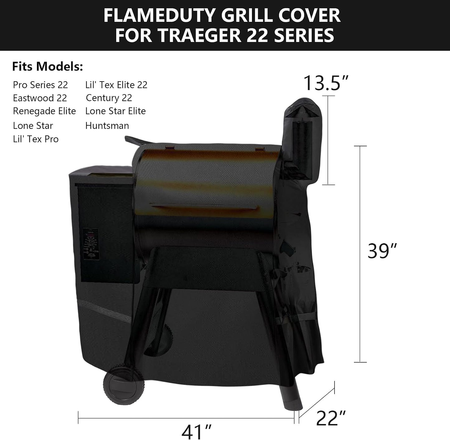 Cubierta parrilla pellets 600D resistente agua Traeger Pro 22