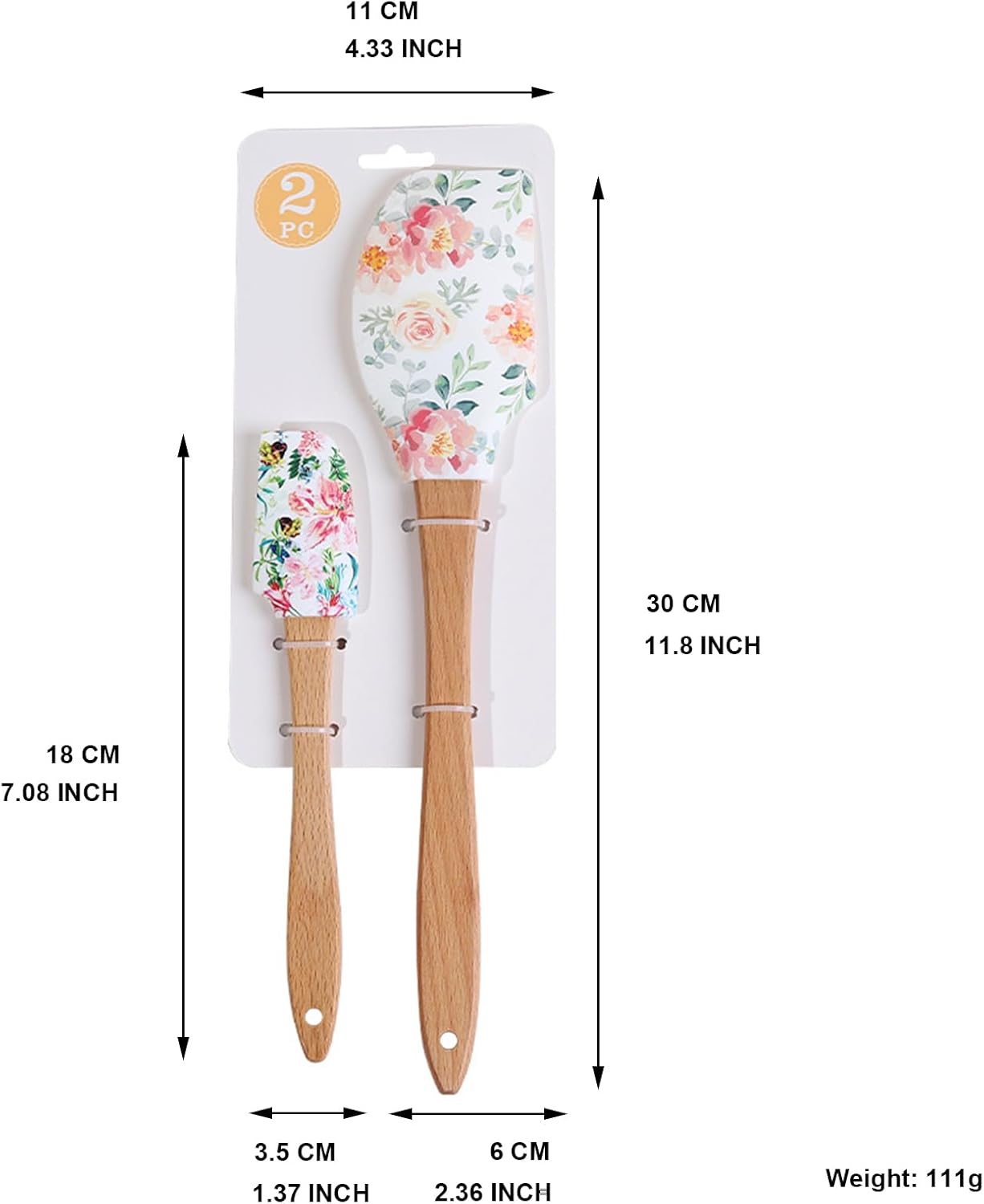 Set de espátulas de silicona y soportes para cupcakes resistentes al calor