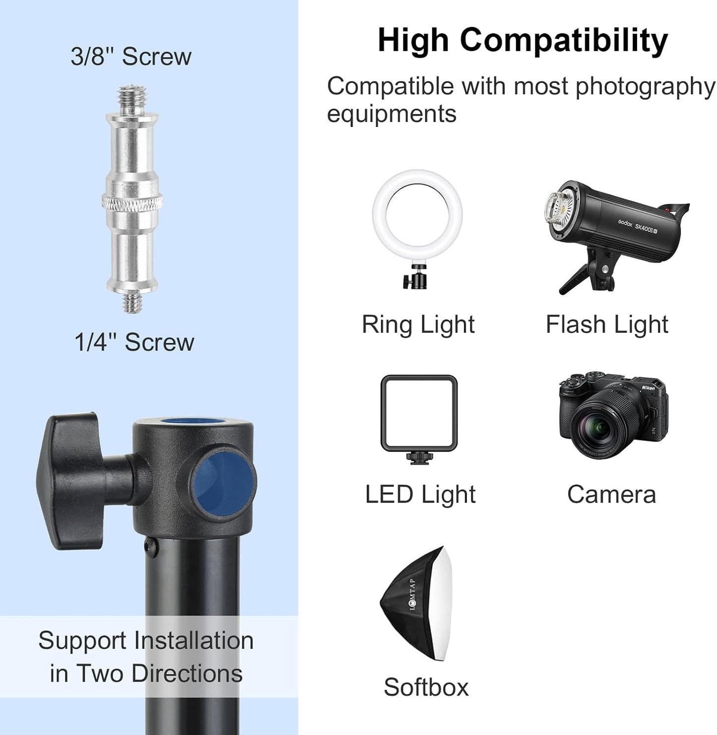 Anillo luz pared ajustable 17-43pulg soporte estudio foto
