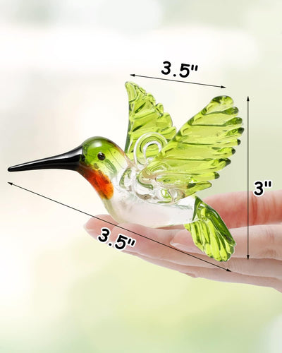 Adorno colibrí cristal verde colgante para árbol Navidad