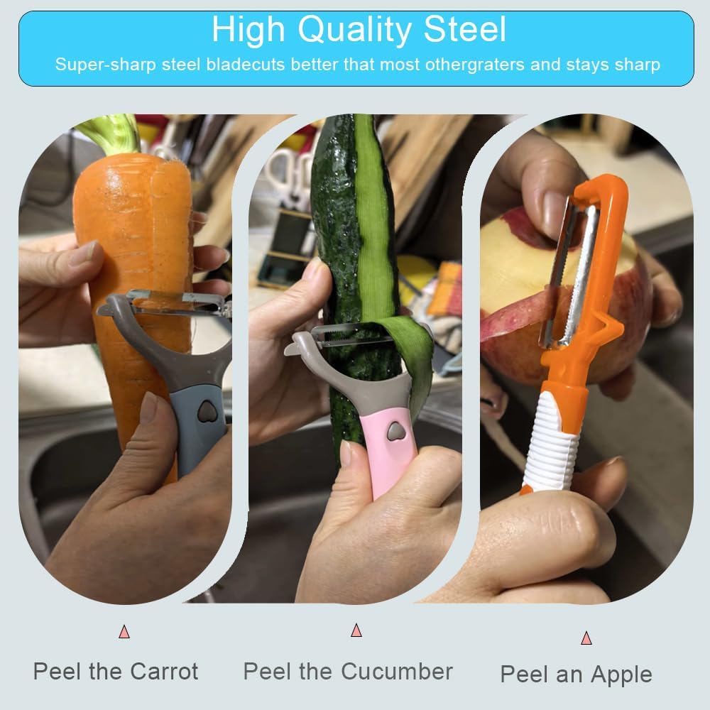 Pack 3 Peladores Zanahorias Verduras Frutas Manzanas
