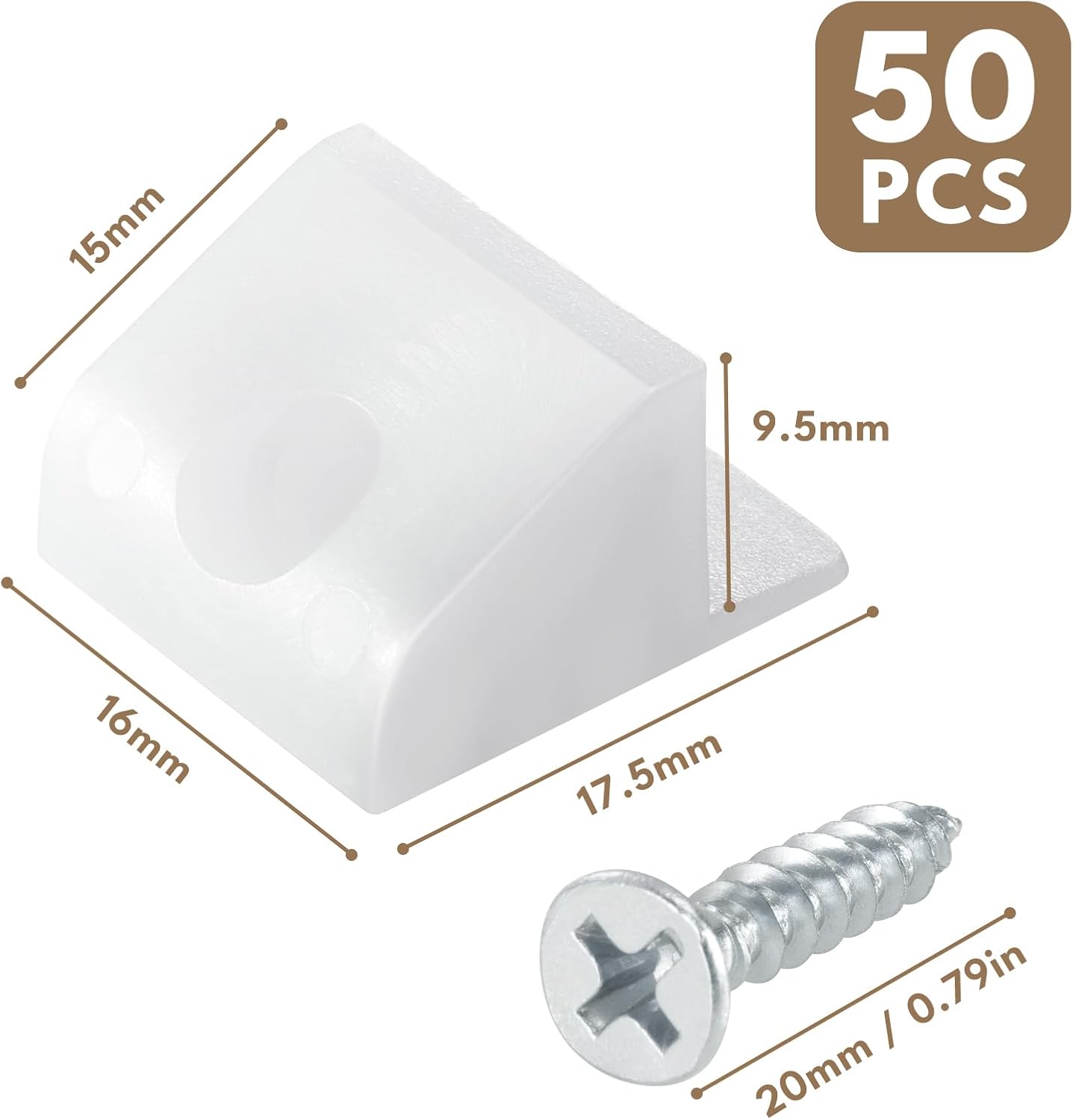 50 Cuñas Plástico Soporte Cajón 90 Grados
