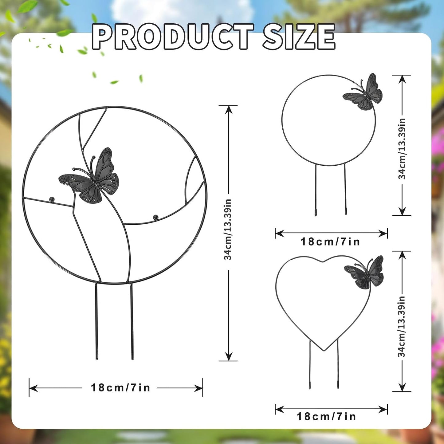 Enrejado circular para plantas trepadoras interior 3 pzas