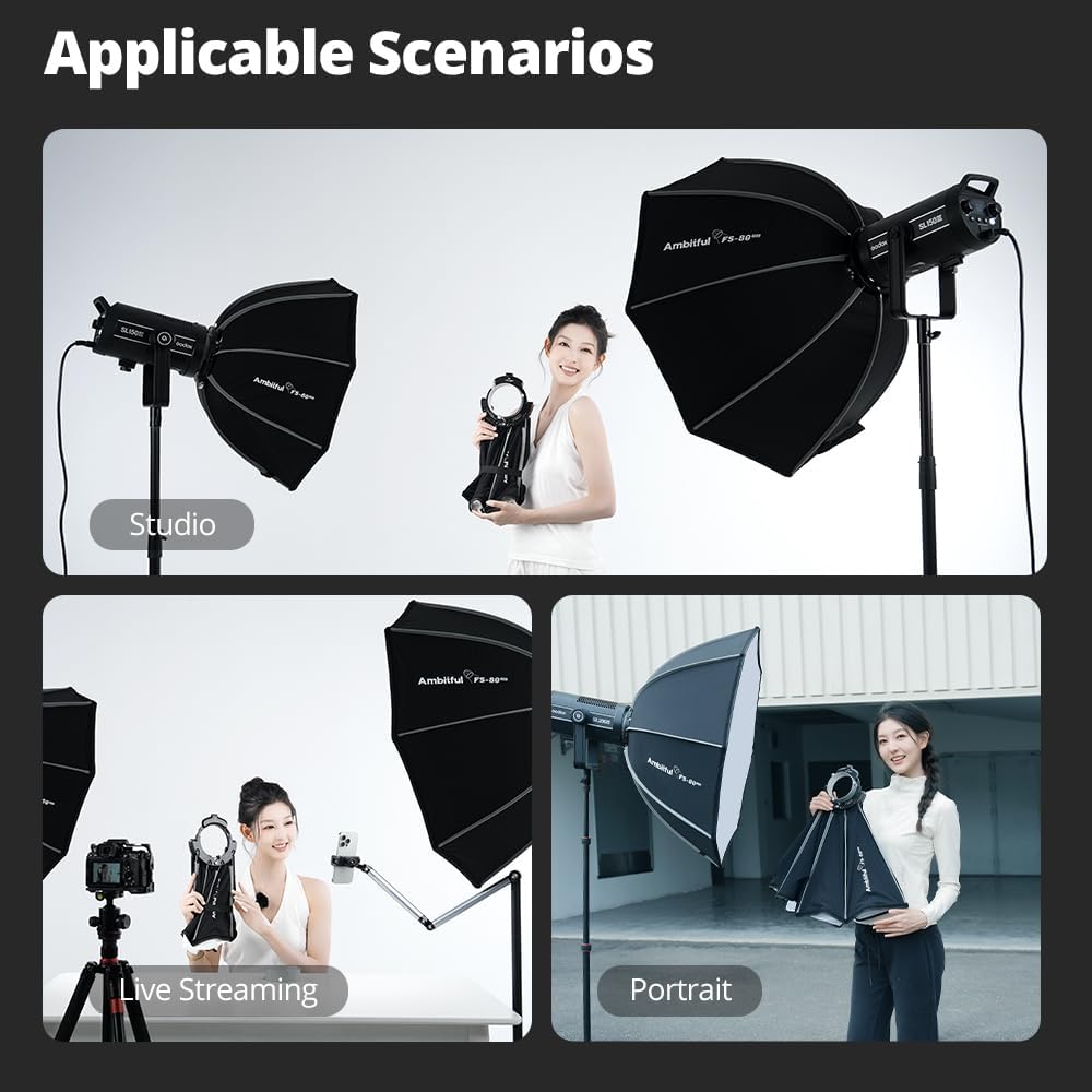 Caja luz octogonal 31.4pulg Bowens Mount Softbox con difusor