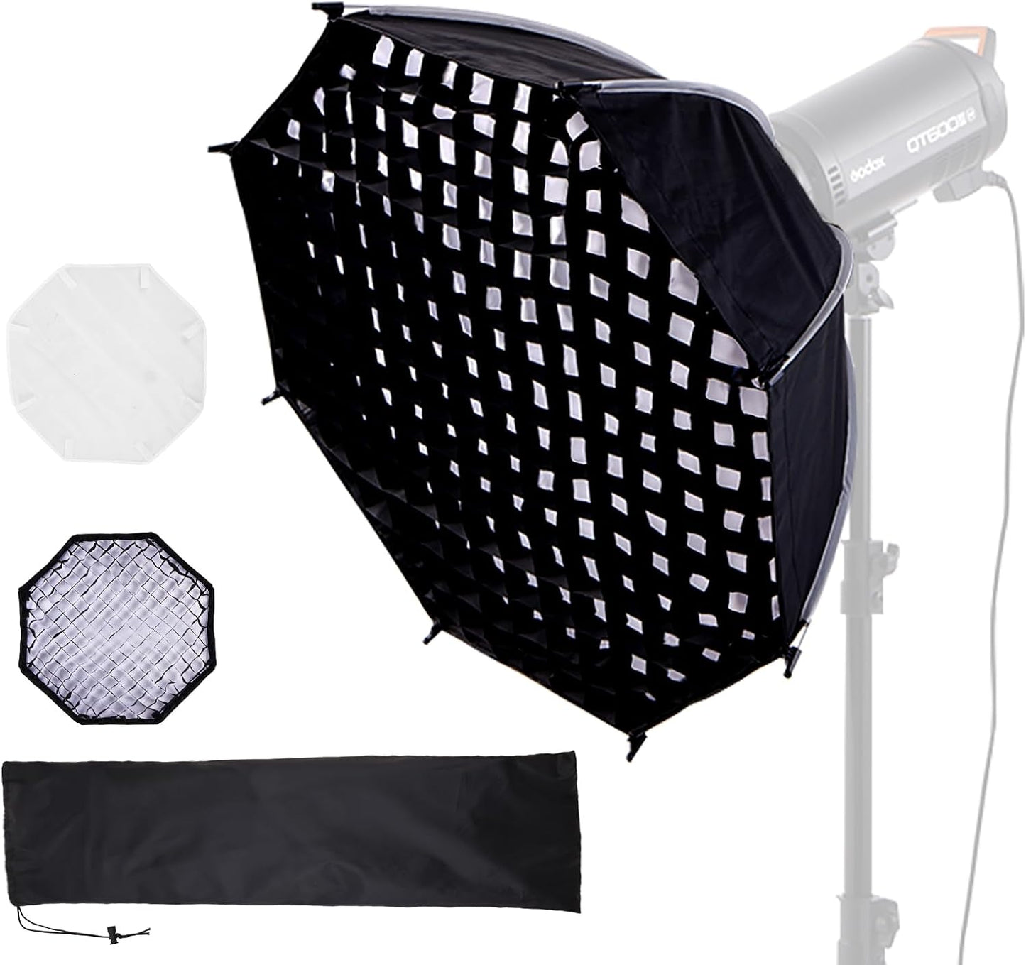 Caja luz octogonal Bowens 35.4pulg rejilla abeja difusor estudio