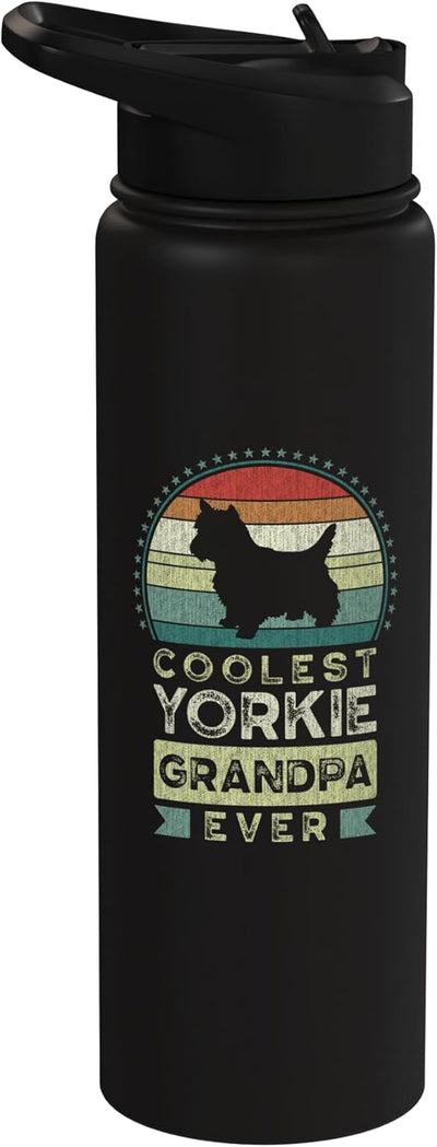 Botella de agua acero inoxidable perro yorkshire para día del padre