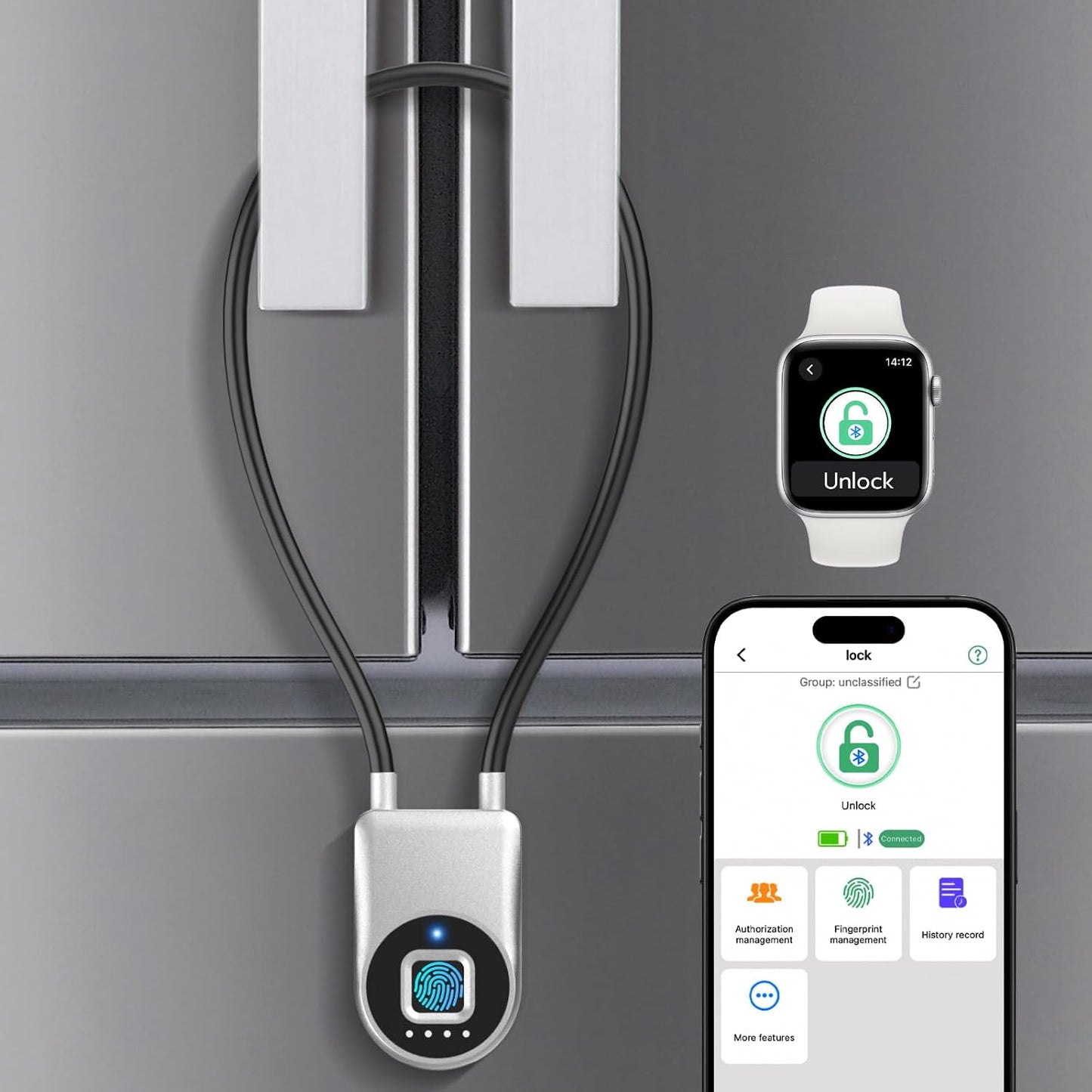 Cerradura nevera huellas dactilares bloqueo cable control app