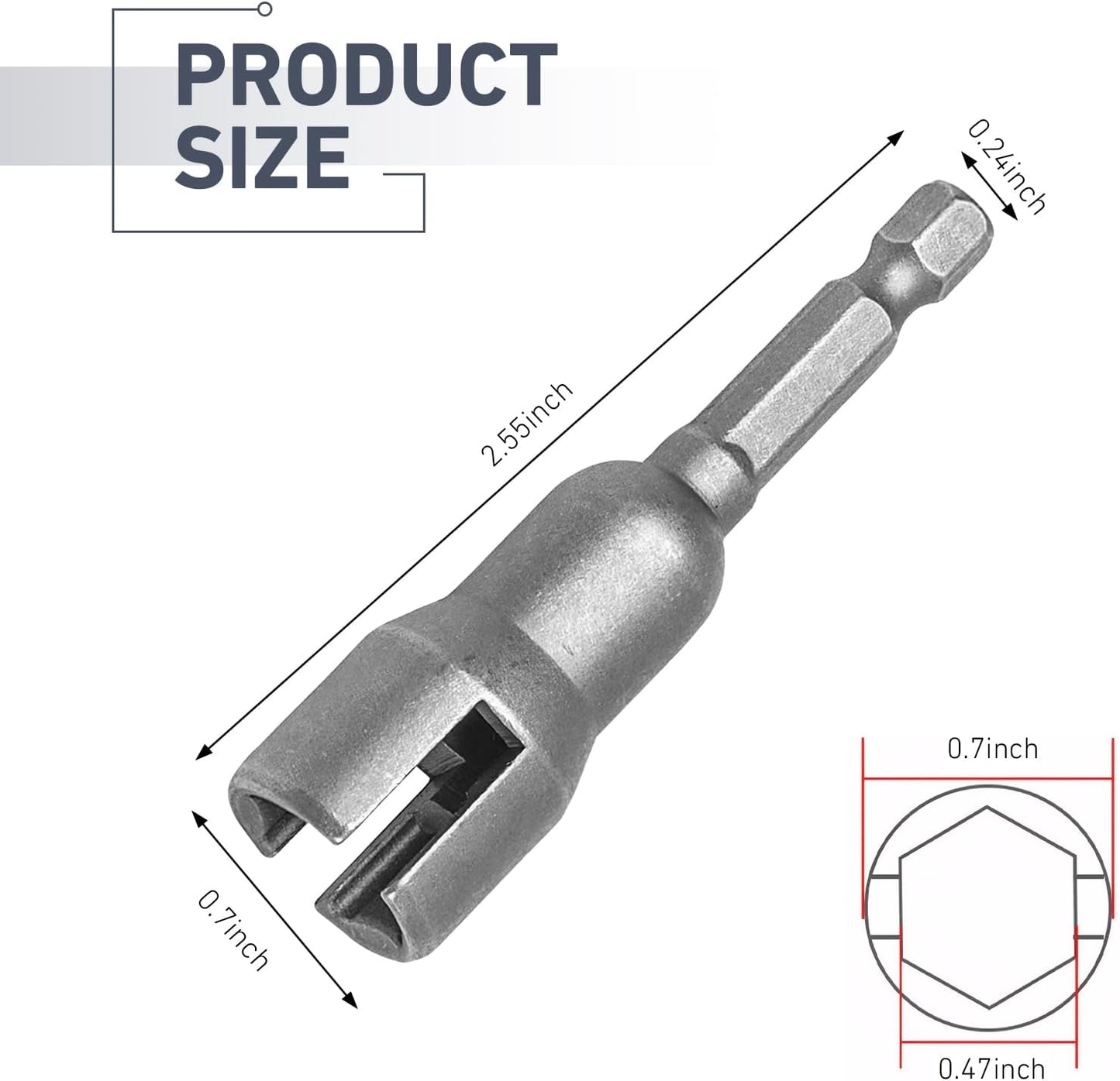 2 Pzas Mango Hexagonal Ranurado Tuercas 1/4pulg Llave Ganchos C