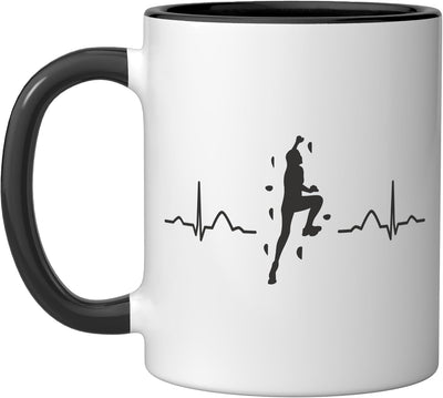 Taza Cerámica Bouldering para Niños Negro/Blanco