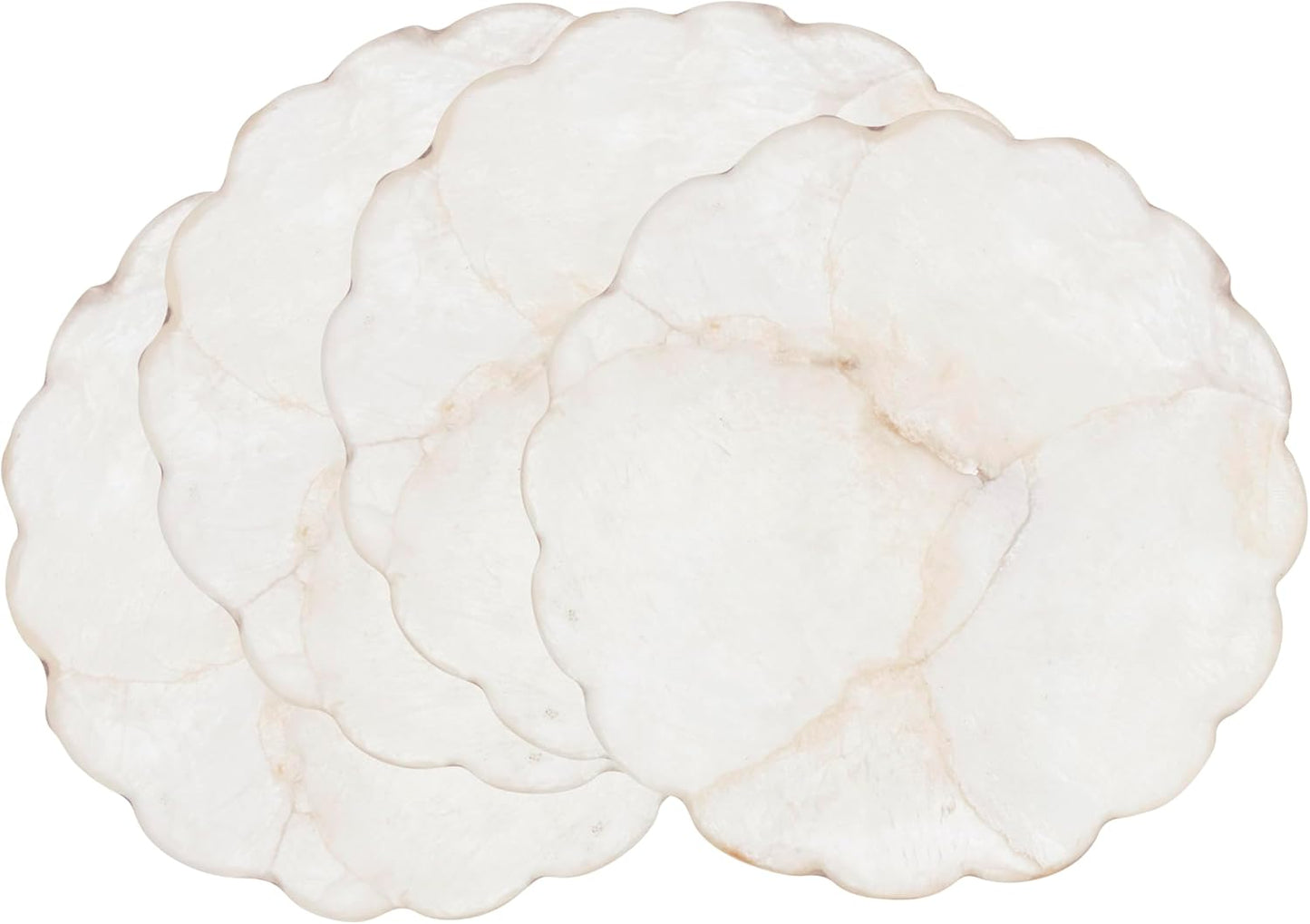 Posavasos Capiz Shell set 4 iridiscente 4pulg