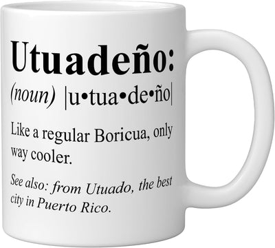 Taza cerámica Boricua Utuado Puerto Rico Gift blanco
