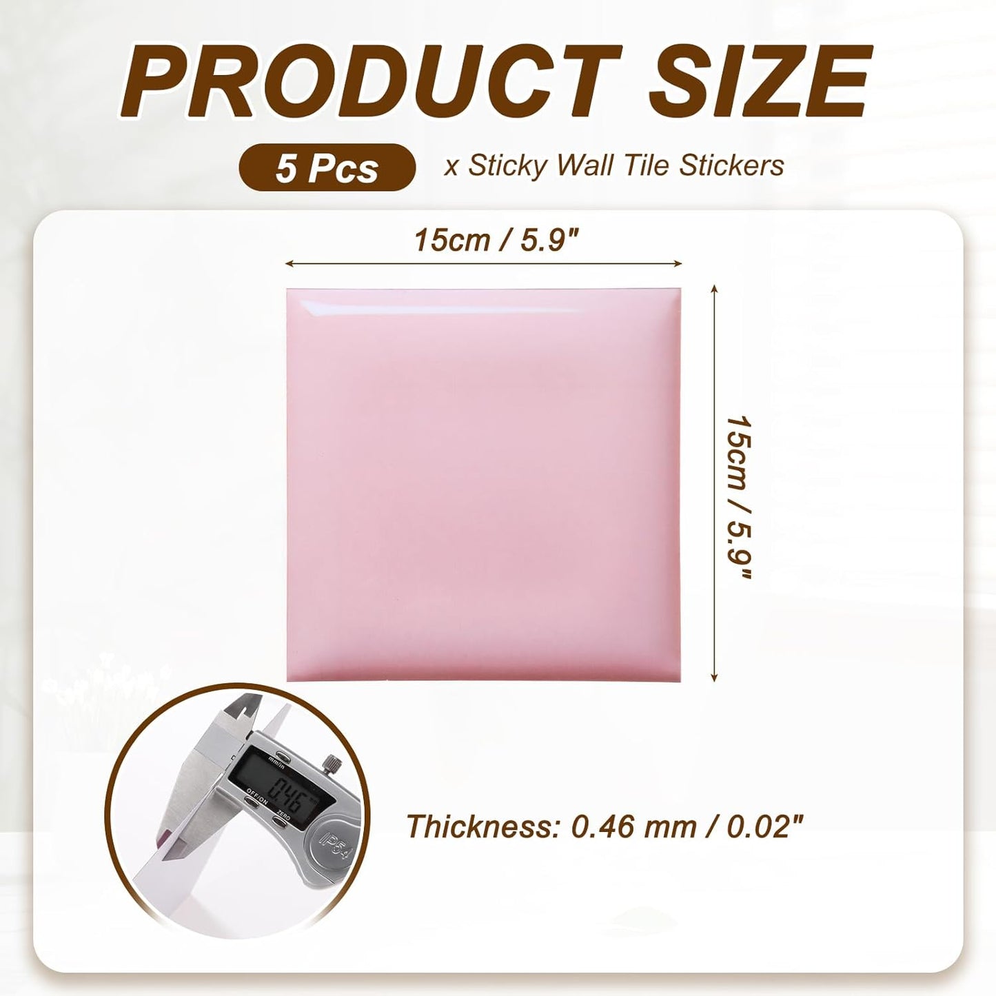5 Azulejos 3D Autoadhesivos 6x6pulg para Cocina Baño Naranja