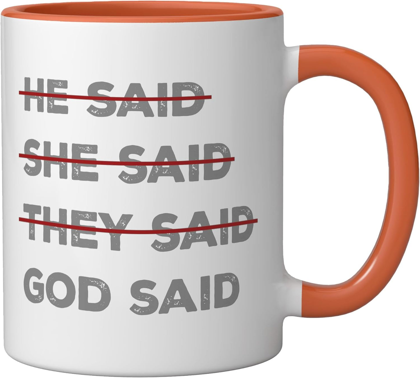 Taza Cerámica God Has the Final Word Naranja/Blanco