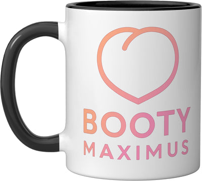 Mug cerámico para ropa de gimnasio Booty Maximus negro/blanco