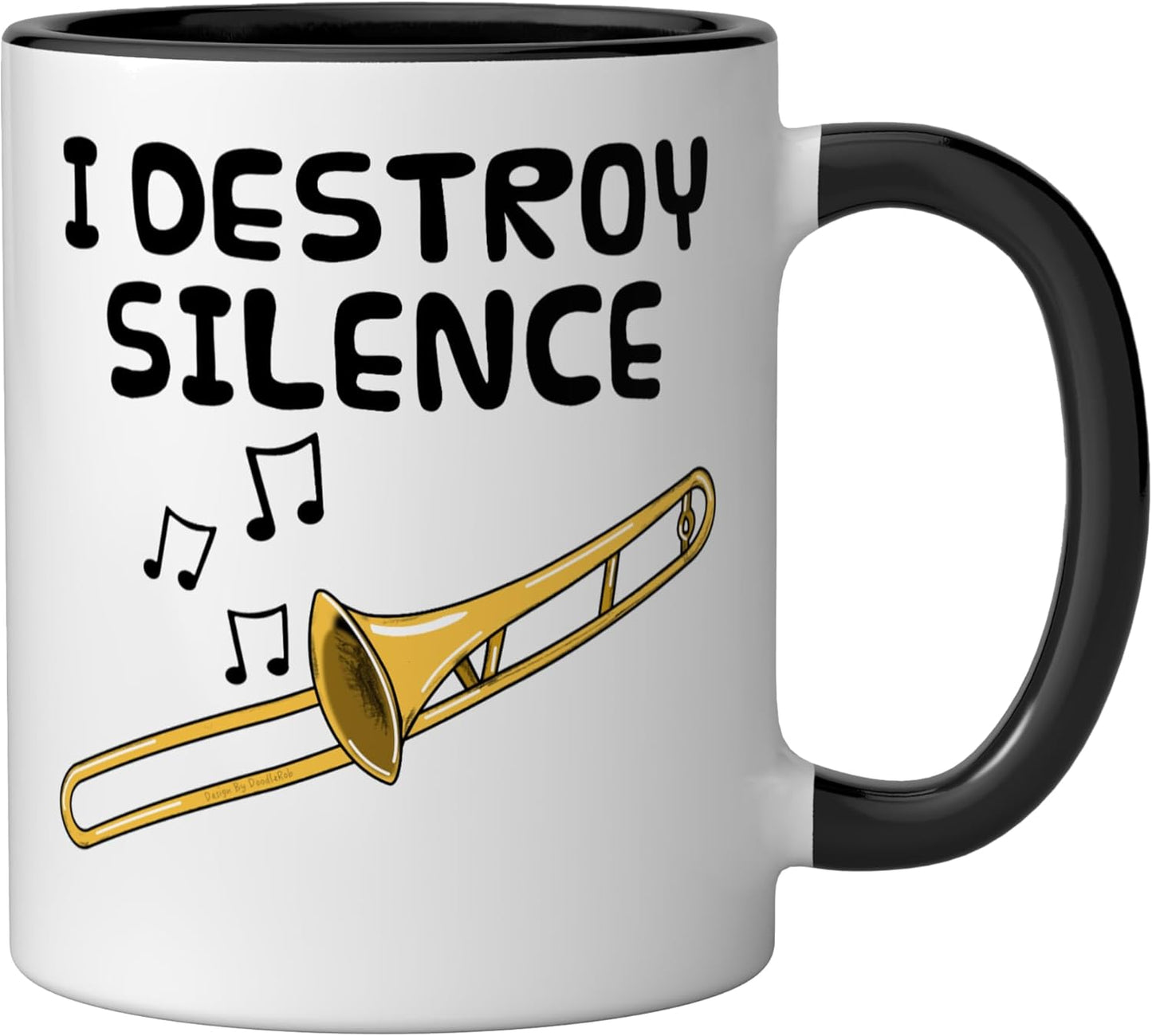 Taza Cerámica para Trombonista Orquesta Negro/Blanco