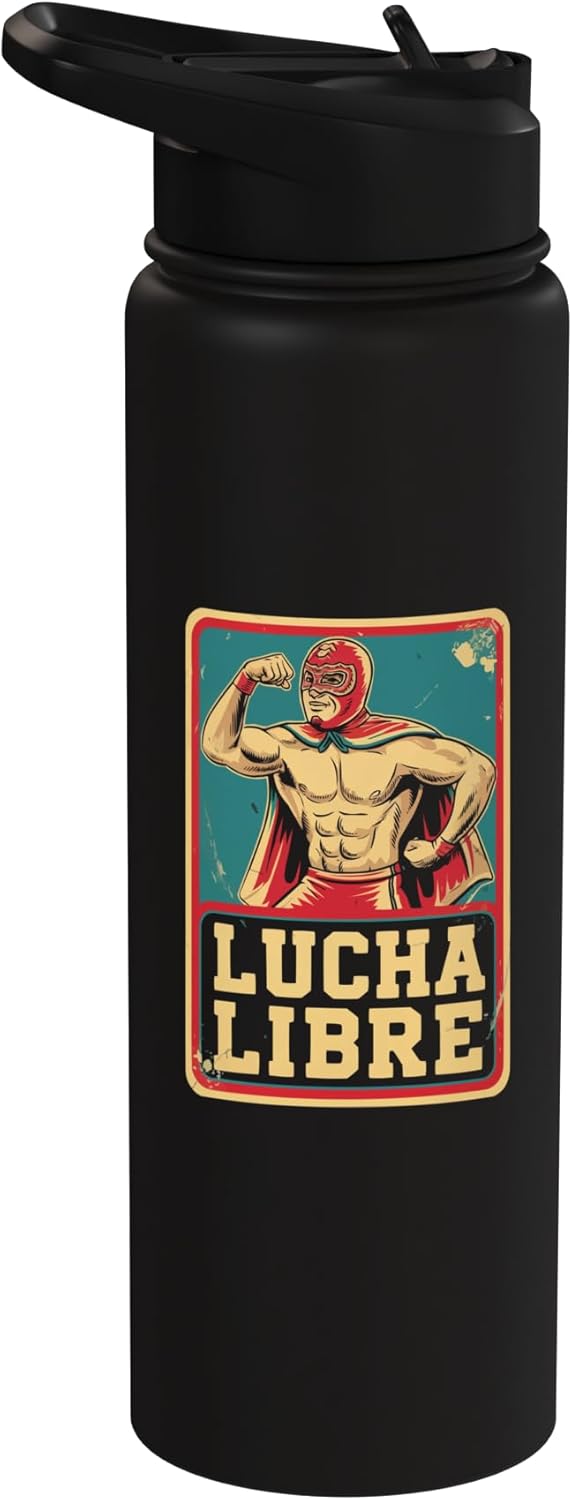 Bottle de agua acero inoxidable lucha libre mexicana