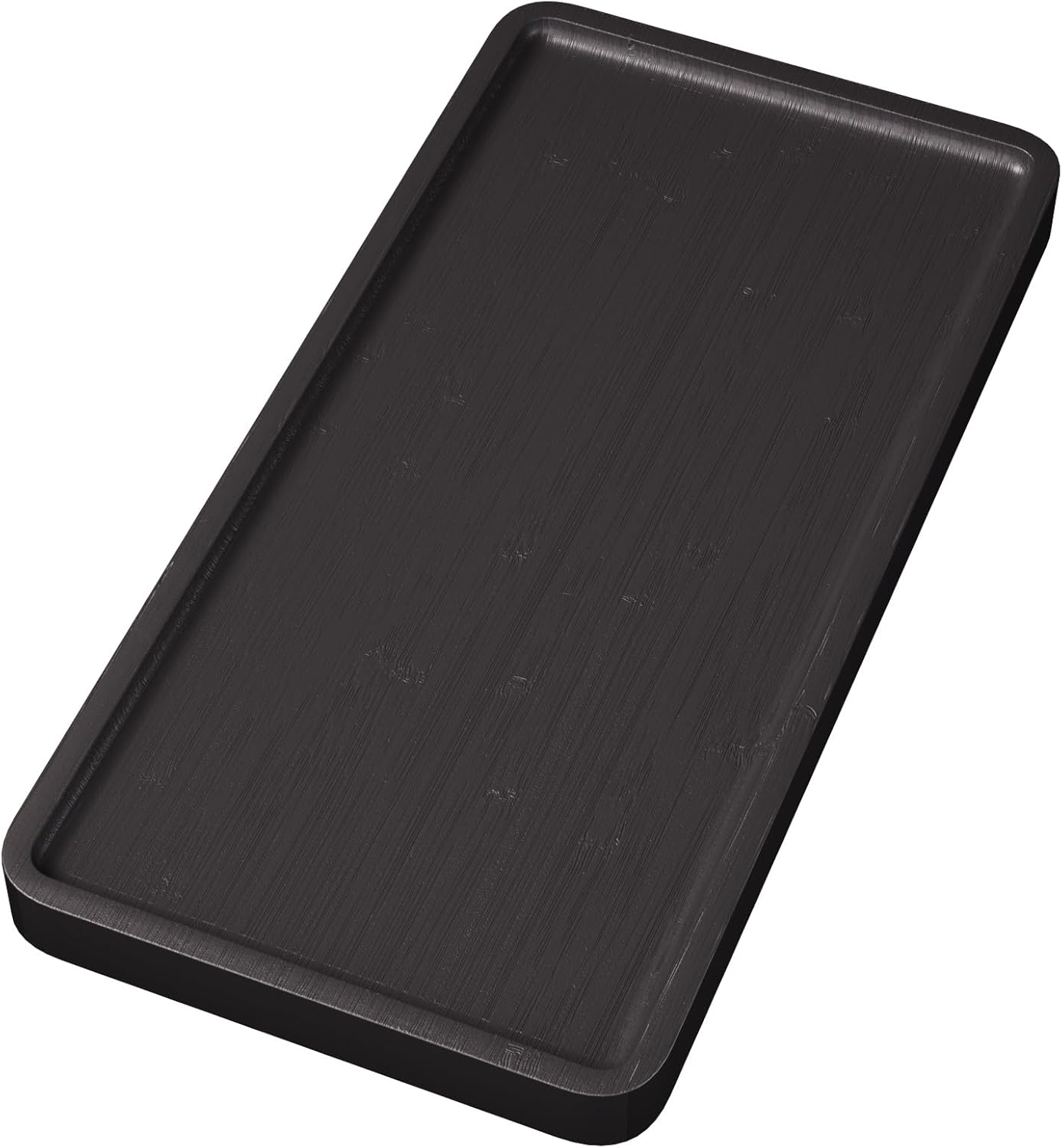 Bandeja de bambú para servir 11.8 x 5.9 pulgadas negro decorativa