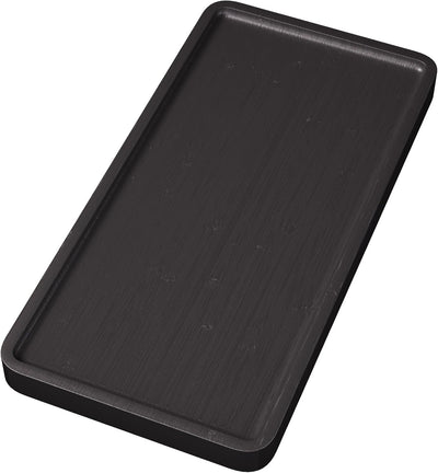 Bandeja de bambú para servir 11.8 x 5.9 pulgadas negro decorativa