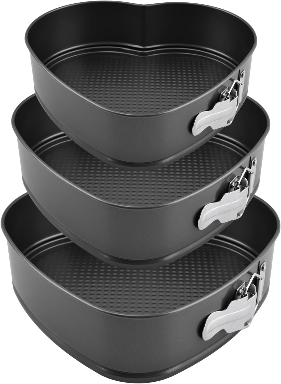 Juego de 3 moldes Springform para tartas acero al carbono antiadherente