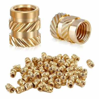 Kit insertos roscados M3 latón para plástico y 3D 100 pzas