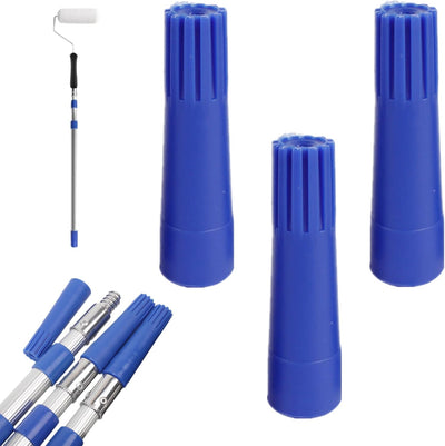 3 Adaptadores Escobilla Goma Azul Punta Cónica Fricción