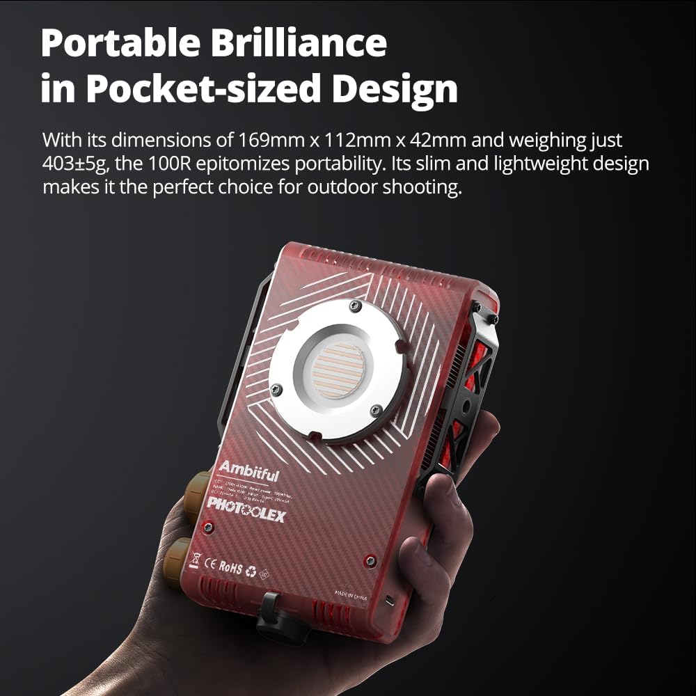 Luz video LED 100W bicolor 2700K-6500K con control app y reflector