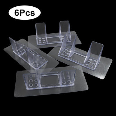 Pack 6 soportes adhesivos plástico transparente cocina
