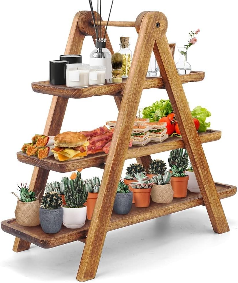 Mesa apoyabrazos madera acacia 3 niveles para servir
