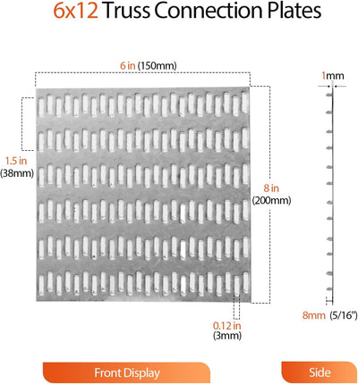 20 Pzas Placas Galvanizadas 6x6pulg Refuerzo Techo Piso