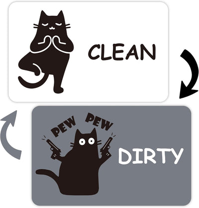 Imán para lavavajillas con diseño de gato negro, resistente a arañazos, doble cara