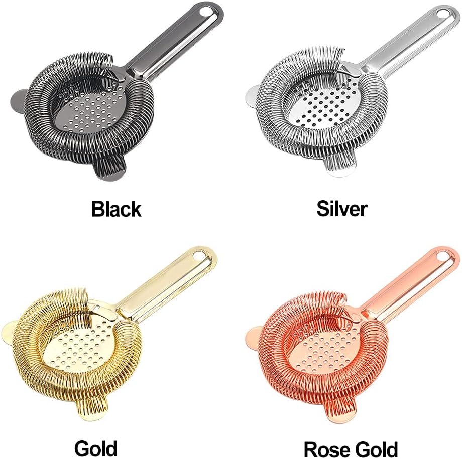 Colador bebidas acero inox para cócteles color oro rosa