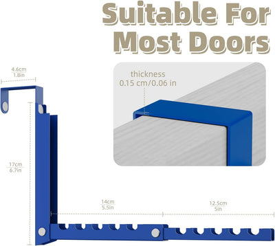 Ganchos plegables puerta baño dormitorio viaje paq 1 azul