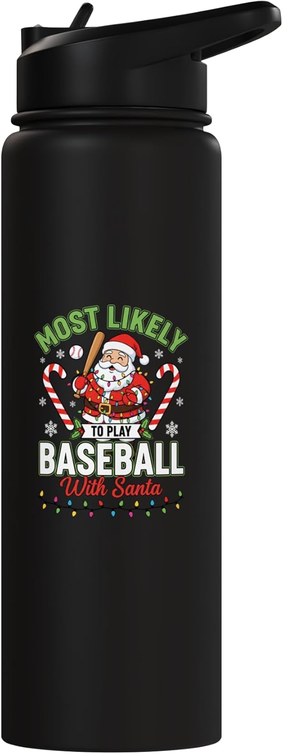 Botella de agua acero inoxidable aislada Navidad para niños