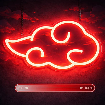 Luz neón nube roja LED decorativa para dormitorio y juegos