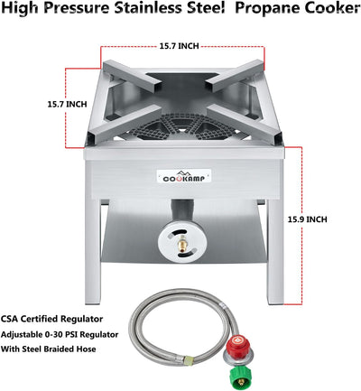 Quemador propano acero inox para cocina exterior