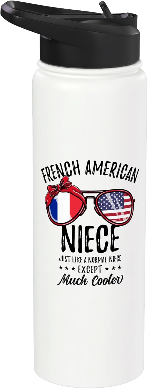 Botella de agua acero inoxidable aislada herencia francesa