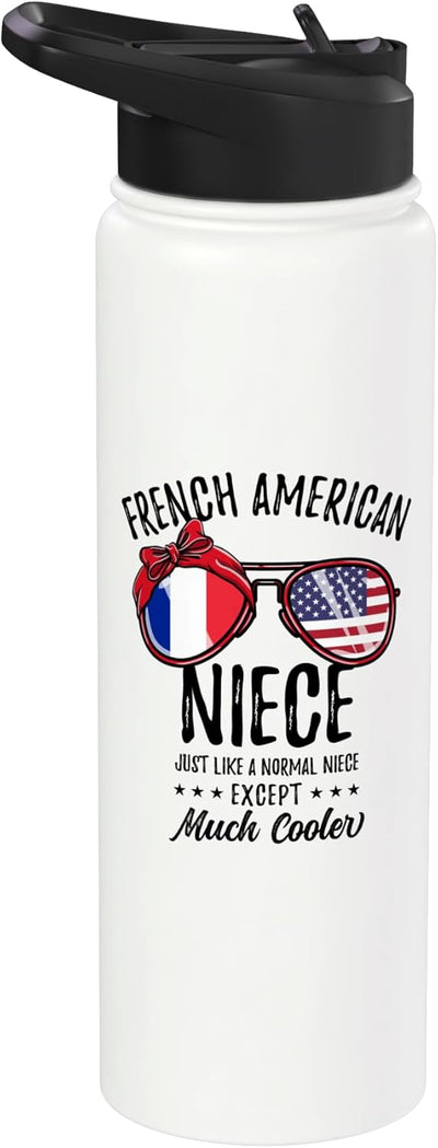 Botella de agua acero inoxidable aislada herencia francesa