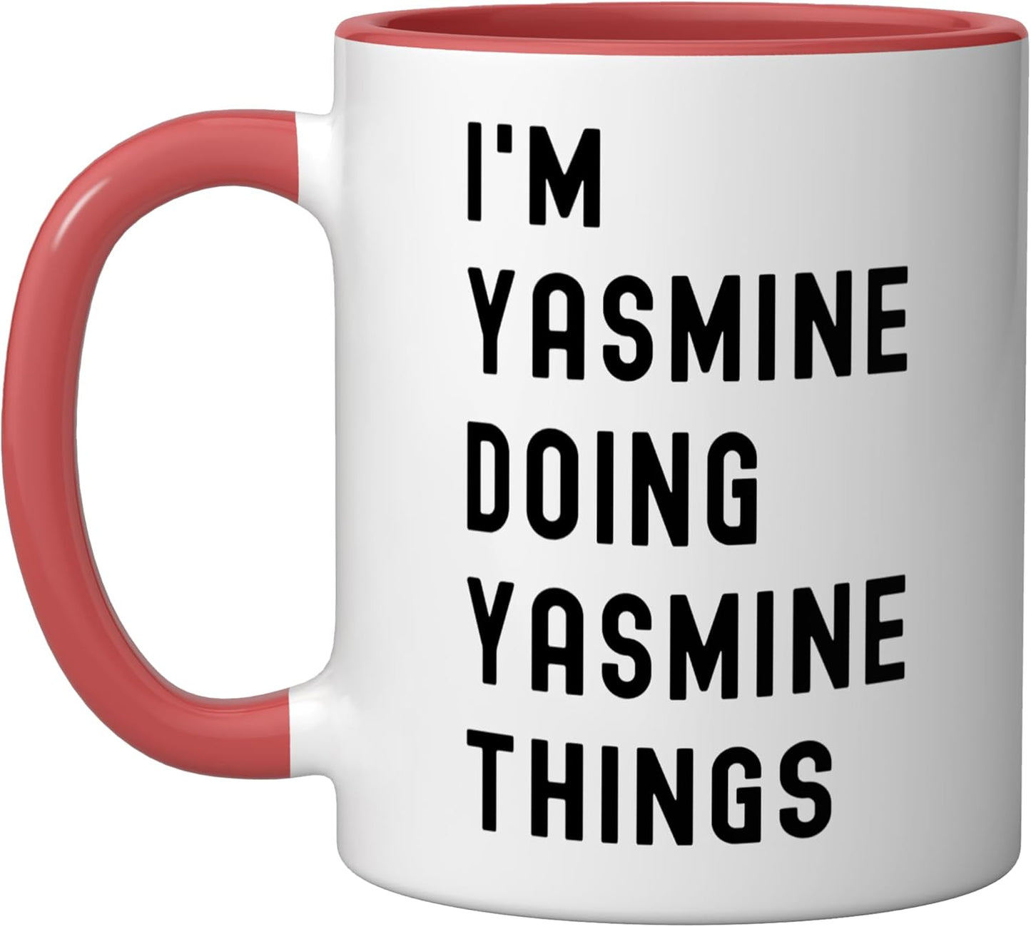 Taza cerámica roja/blanca I'm Yasmine Doing Yasmine Things