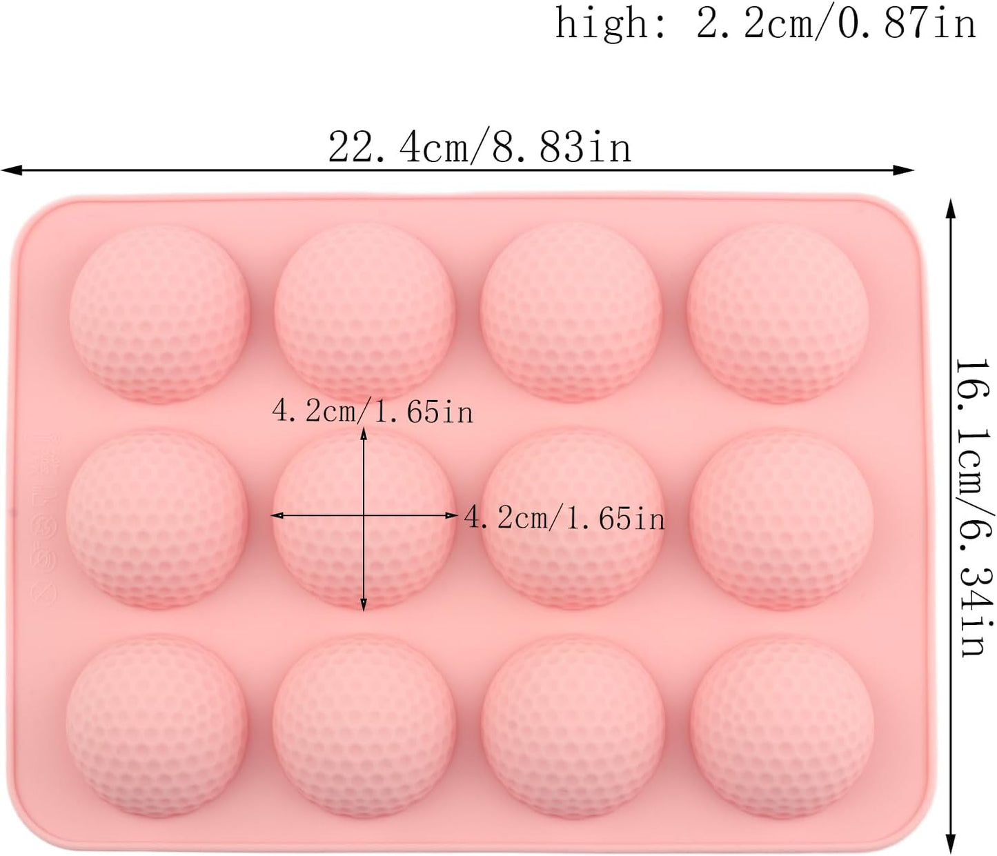 Moldes de silicona para golosinas y decoración de pastel en forma de bola de golf 3D